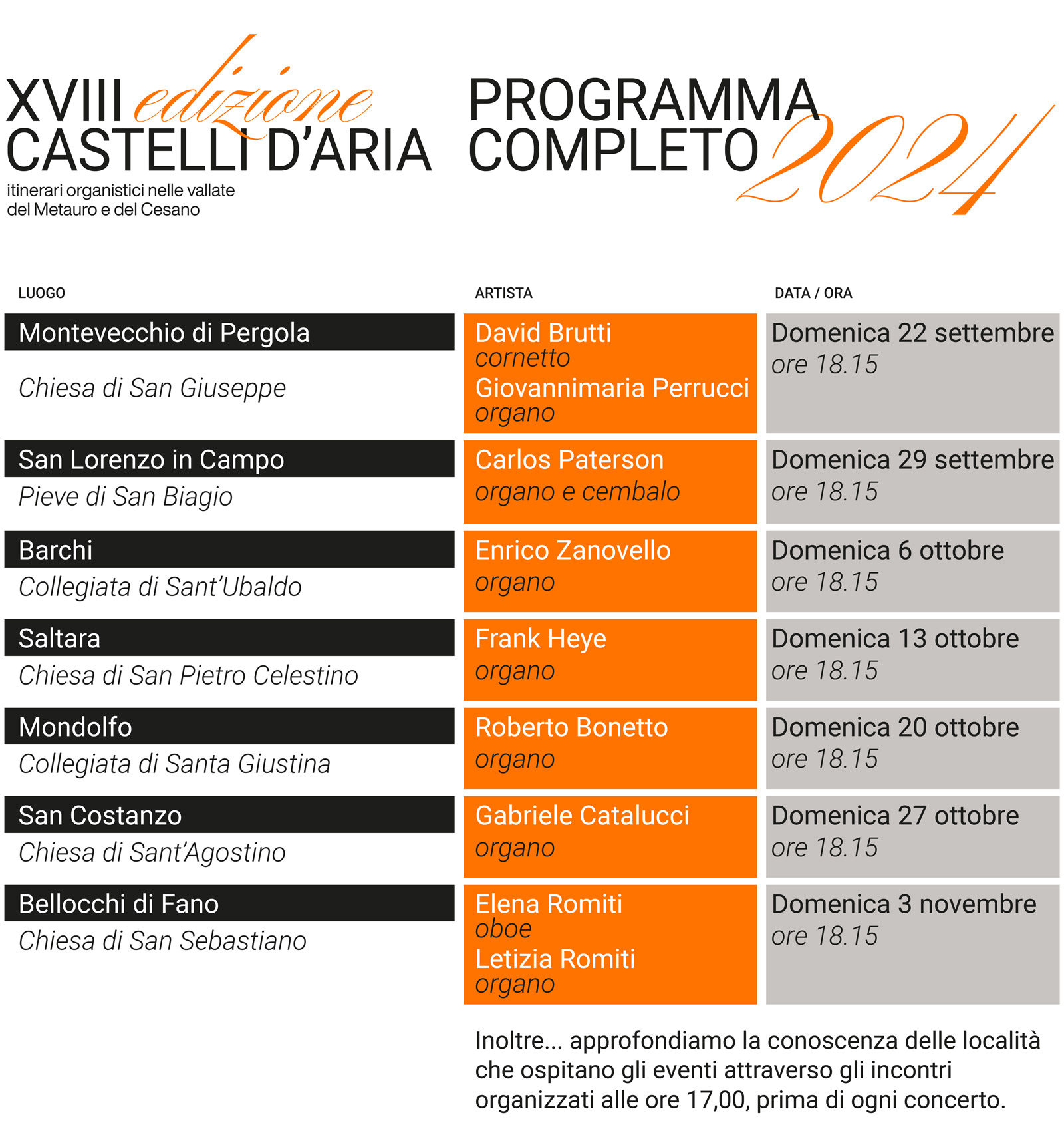 calendario 2024 concerti d'organo fano